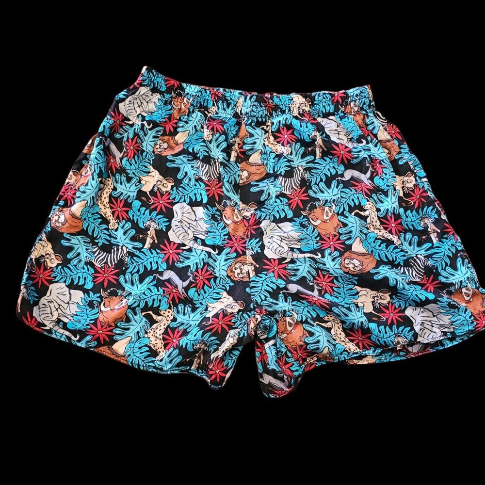 Vintage Disney Lion King Mens Boxer Shorts Sz‎ S Silk All Over Print